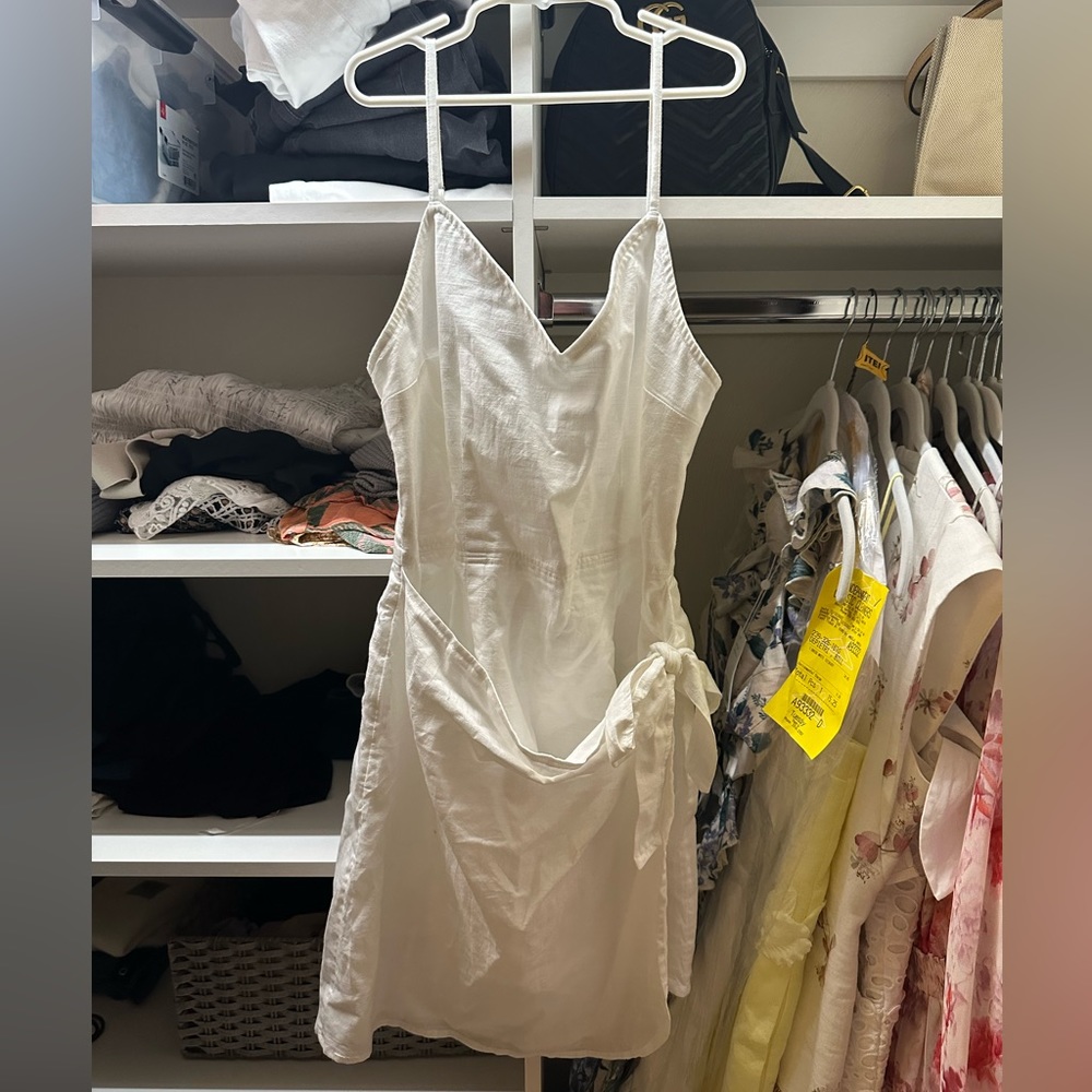 NWOT Abercrombie Tie Dress, White, Medium